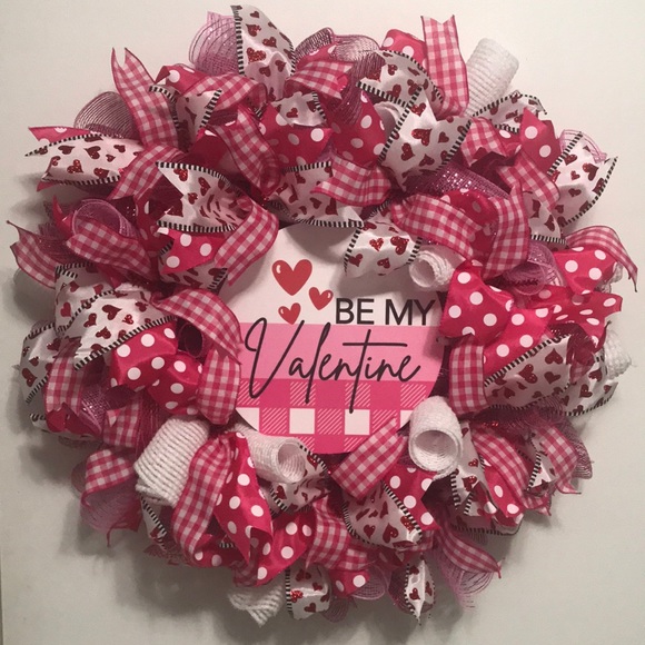 Hand Made by Barbara Other - 💖(NEW)💖 “Be My Valentine” Deco Mesh Wreath